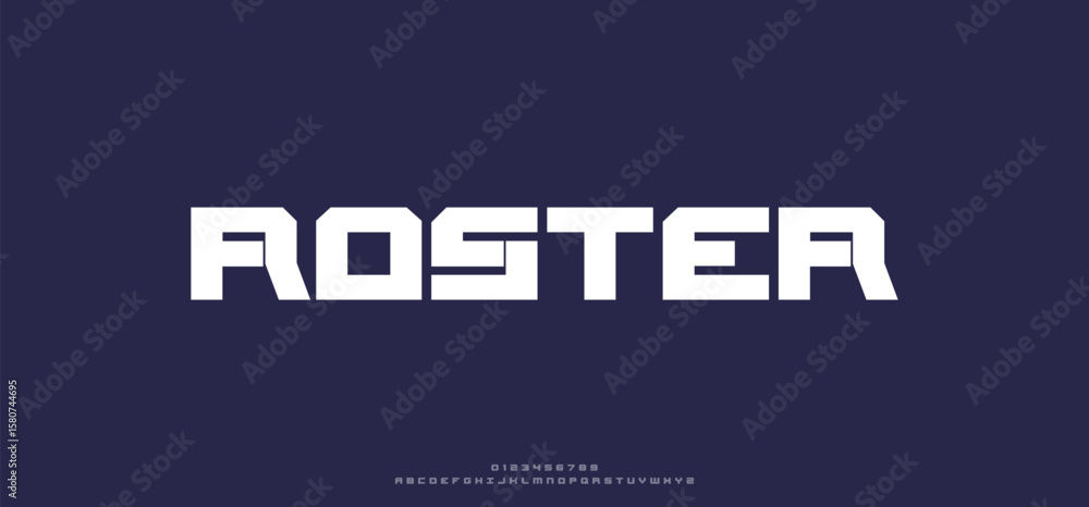 Poster modern futuristic style sans serif alphabet display font vector for branding design