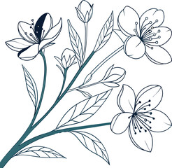 A seamless vector pattern of black and white floral illustrations, perfect for a vintage-inspired decorative background