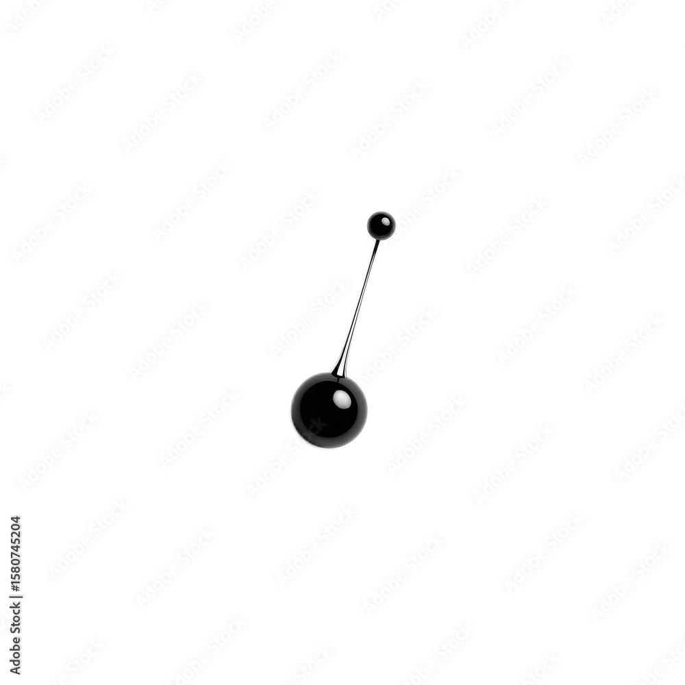 Aufkleber modern minimalistic art piece showcasing abstract design with a single black sphere and a thin line 