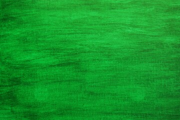Green abstract background. Green canvas texture close-up. 