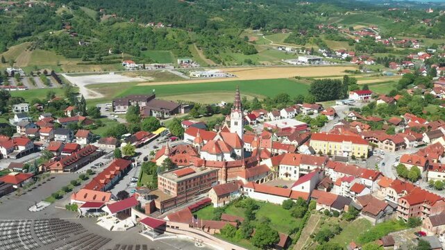 Church of Blessed Virgin Mary in Marija Bistrica, Croatia. Marian Shrine of the Black Madonna, popular catholic sanctuary in Croatia.