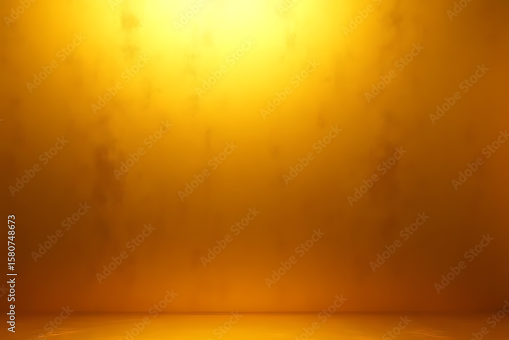 Poster golden yellow studio background with gradient lighting and subtle texture on the wall and floor crea