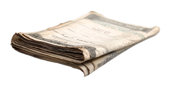 Bank Statement for Account Records and Transactions - Isolated on White Background