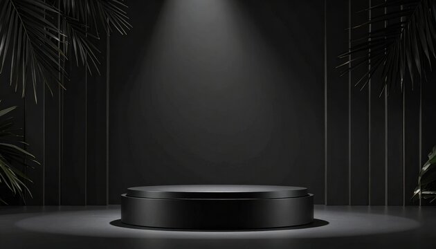 A lone magic hat sits on an empty stage, dramatically lit by a single spotlight in a dark room