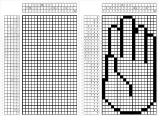 Human Hand Icon Nonogram Pixel Art M_2112001
