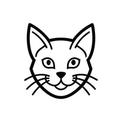 cat head outline vector