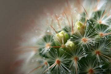 Dewy Cactus Closeup