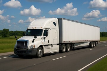 White truck on highway road