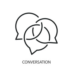 Conversation thin line vector icons.
