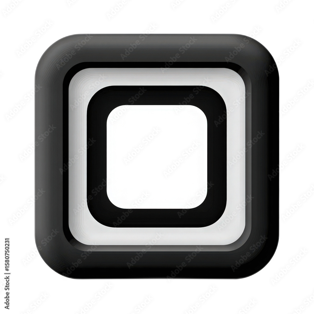 Poster simple black and white geometric shape with layered design for modern aesthetics and minimalist back