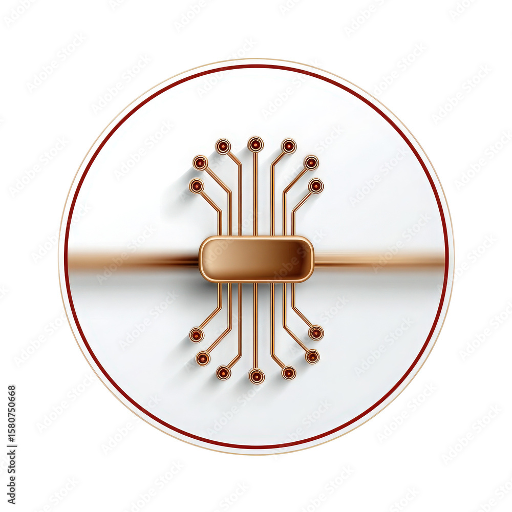 Poster modern technology symbol with circuit design on a clean background for digital innovation and electr