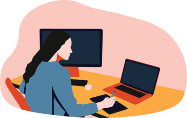 The Designer working on deadline