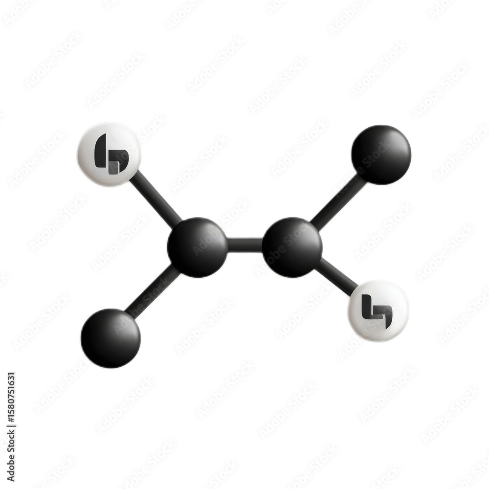 Poster abstract representation of a molecular structure symbolizing scientific innovation and research in a