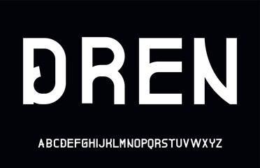 DREN - Modern Futuristic Typeface for Tech, Logo and Digital Design,
