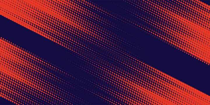 Abstract speed lines style orange color halftone banner design template. Vector illustration.