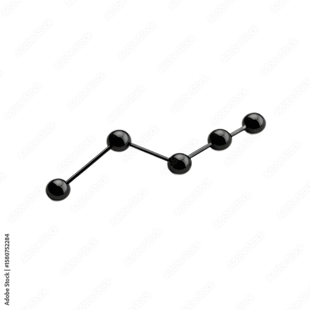 Poster abstract representation of molecular structure with black spheres and connections illustrating chemi