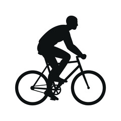 Fototapeta premium Silhouette of a person riding a bicycle cycling bike rider vector illustration
