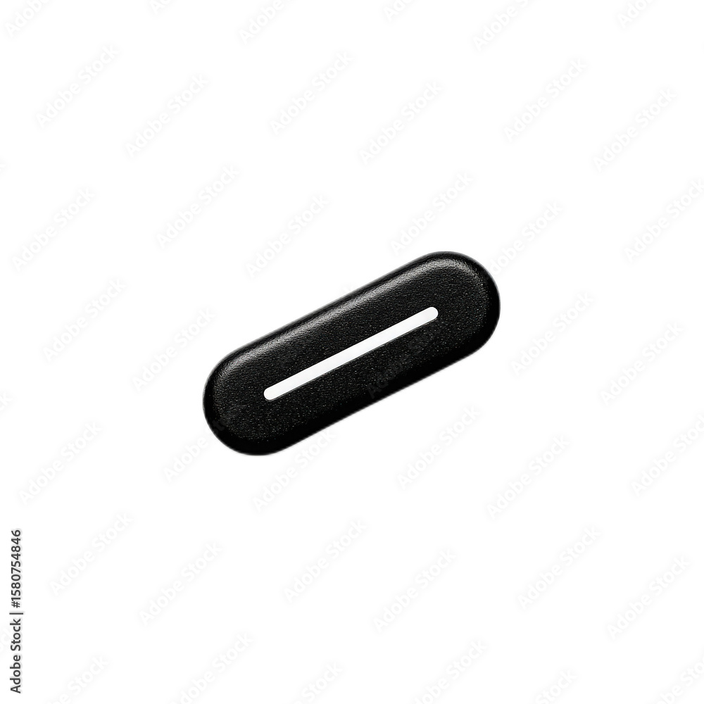 Aufkleber black rectangular object with a white line on a solid black background, minimalistic design, suitabl