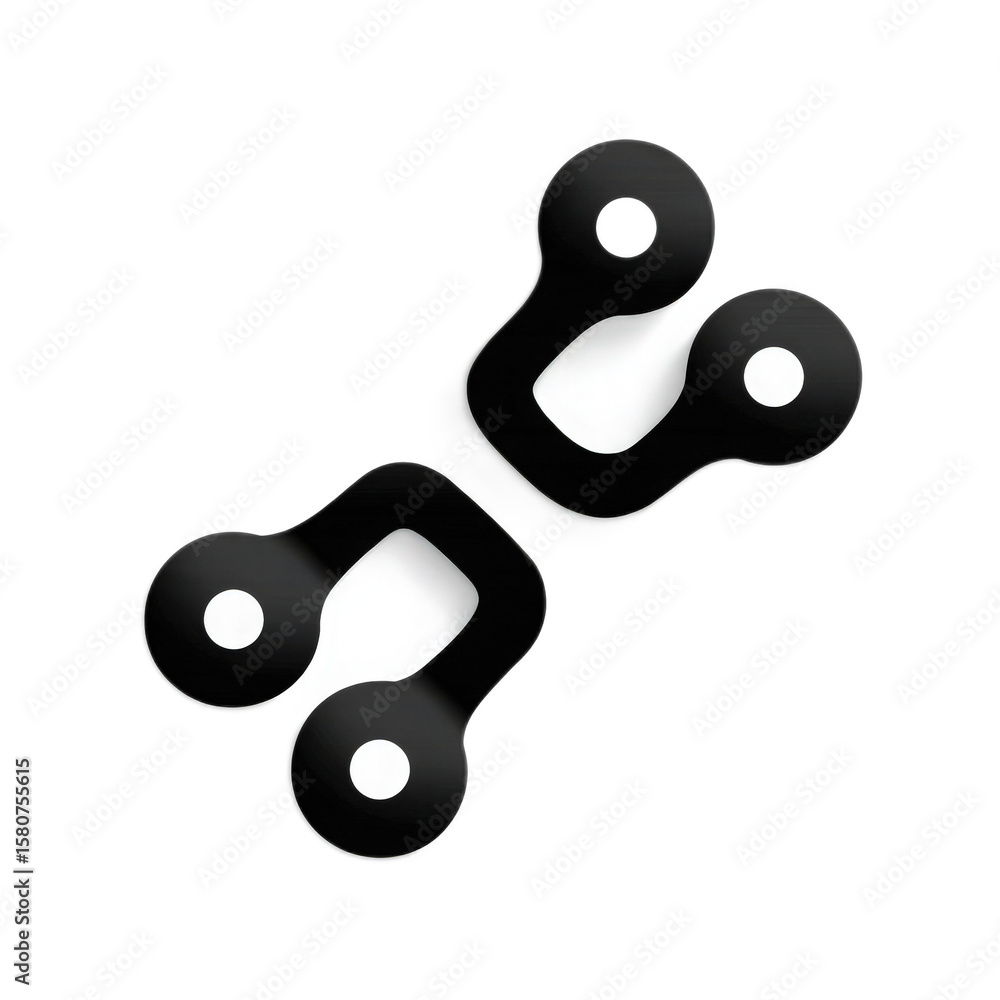 Poster abstract black and white geometric shape with curves and circles forming a modern artistic design el