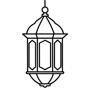 black outline lantern hanging clip art preview