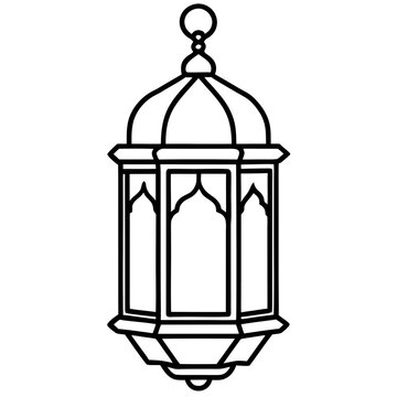 black outline lantern hanging clip art preview