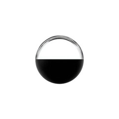 Elegant glass sphere with black bottom half and clear top half, minimalist and modern design accent piece for home decor