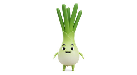 Cartoon Leek Vegetable Character