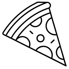 Cheesy Pizza Slice Icon – Flat Style