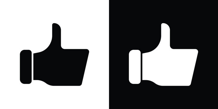Thumb up icon design. Black flat style sign for mobile concept