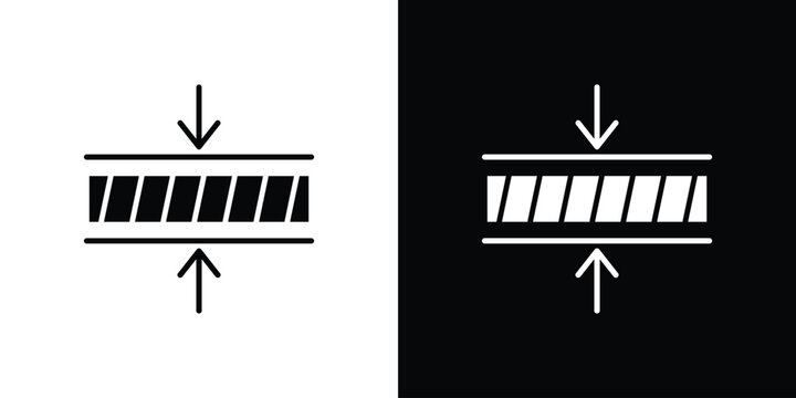 Thickness icon design. Black flat style sign for mobile concept