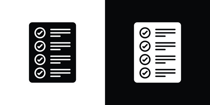 Survey icon design. Black flat style sign for mobile concept