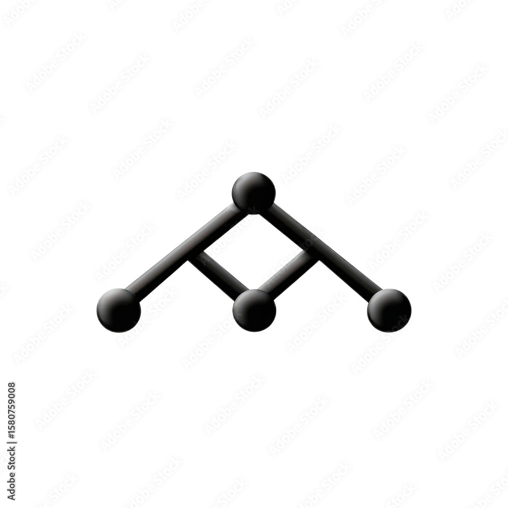 Poster abstract geometric design with black lines and circles creating a unique pattern on a transparent ba