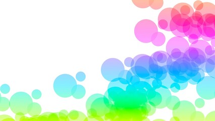 Colorful bubbles white background