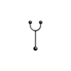 Minimalistic Line Art Illustration of a Stethoscope in Simple Black and White Design for Medical Themes and Health Concepts