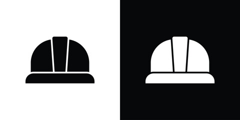 Fototapeta premium Safety helmet icon design. Black flat style sign for mobile concept