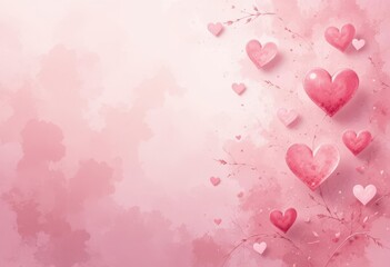  Subtle Valentine s Faded Pink Backdrop with Delicate Watercolor Hearts
