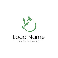 O nature flower initial logo vector 