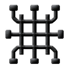 Abstract design featuring interconnected lines and nodes in a structured grid pattern for digital art and technology themes