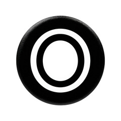 Black and White Decorative Round Object with Central Circle and Outer Ring for Design or Artistic Use