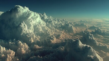 A vast expanse of cumulus clouds viewed from above.