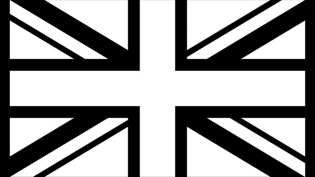 Flag of the United Kingdom graphic animation. Alpha channel. Transparent background motion design. 4K resolution