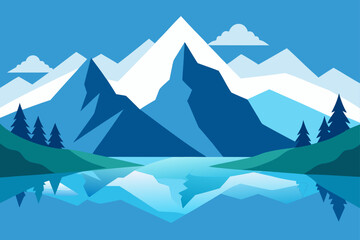serene alpine lake surrounded