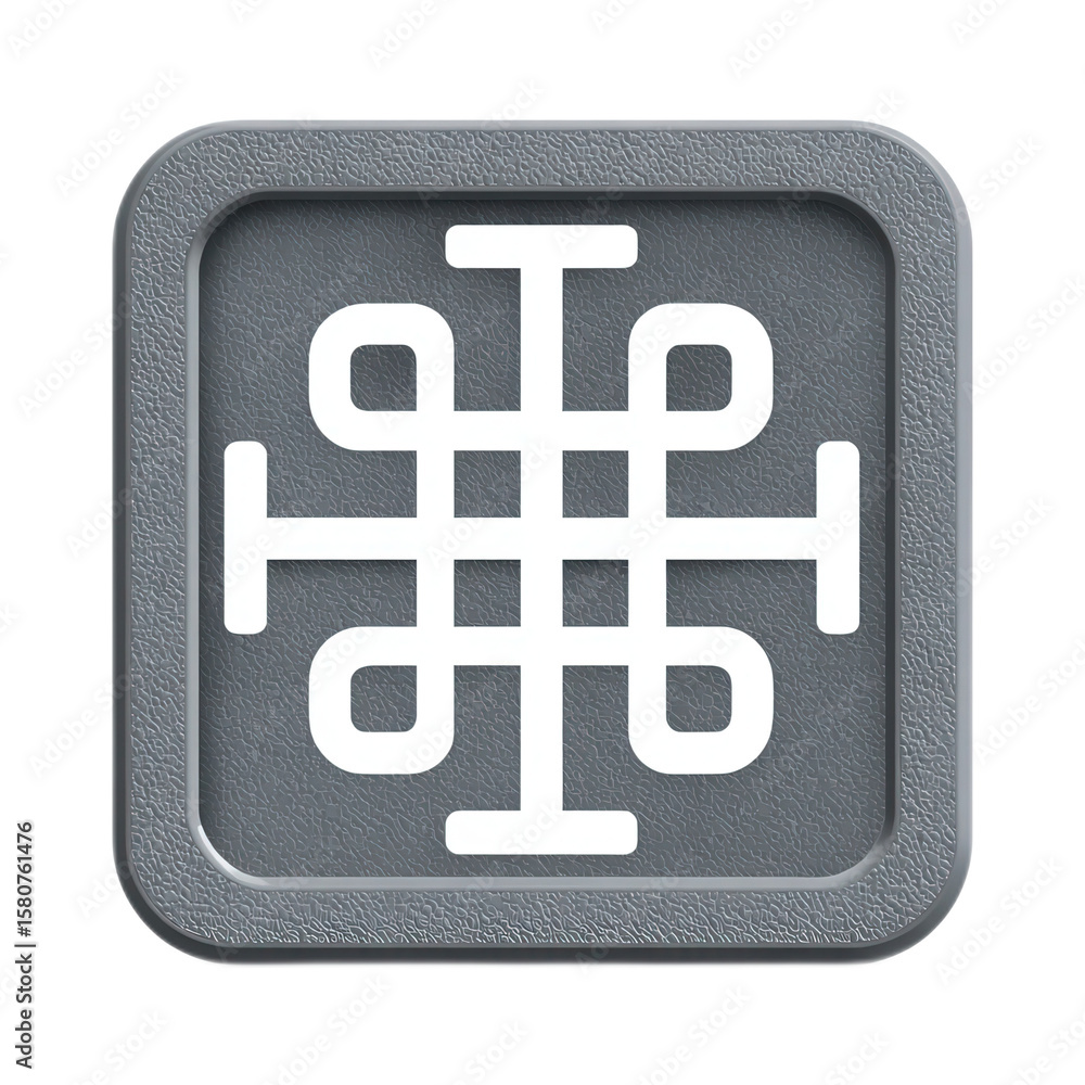 Poster minimalist symbol within square frame, abstract graphic design element for branding and modern aesth
