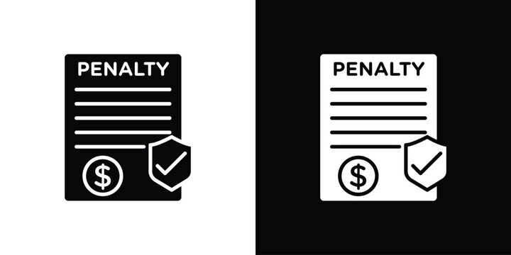Penalty icon design. Black flat style sign for mobile concept