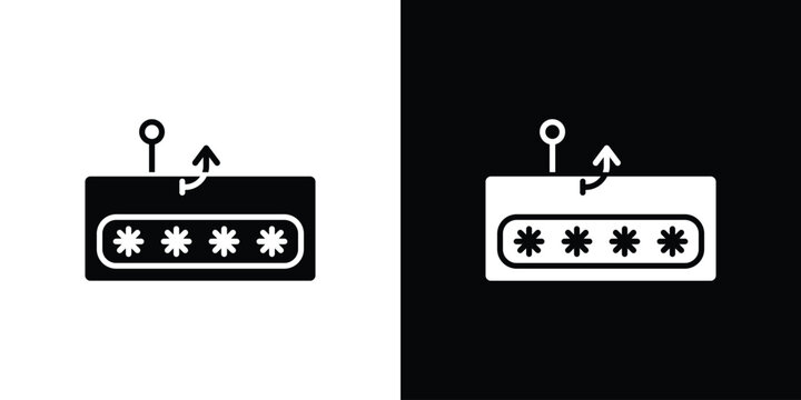 Password phishing icon design. Black flat style sign for mobile concept