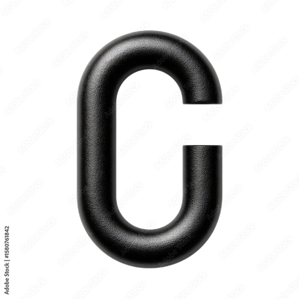 Poster abstract black letter c shape with smooth surface and modern design perfect for creative projects an