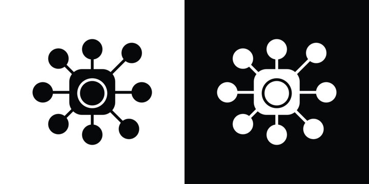 Multichannel icon design. Black flat style sign for mobile concept
