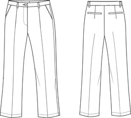 Women’s racerback tank top technical flat sketch, sleeveless fashion shirt front and back view, activewear vector template, apparel design drawing