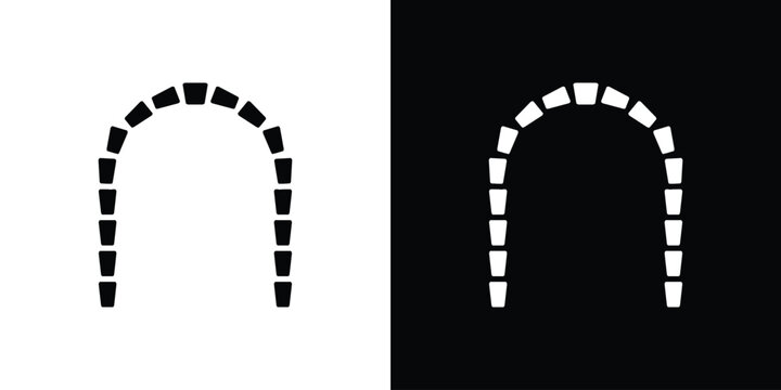 Lingual braces icon design. Black flat style sign for mobile concept
