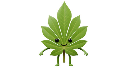 Green Leaf Character with Arms and Legs
